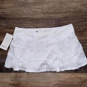 Lululemon Pace Rival Skirt Mid-Rise Regular White Size 14 NWT